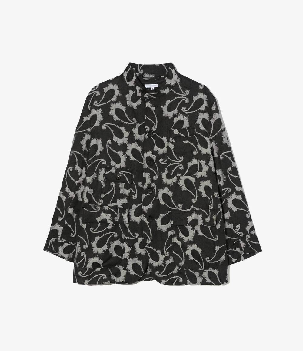 NEW ENGINEERED GARMENTS men's paisley jacquard jacket in black and grey
